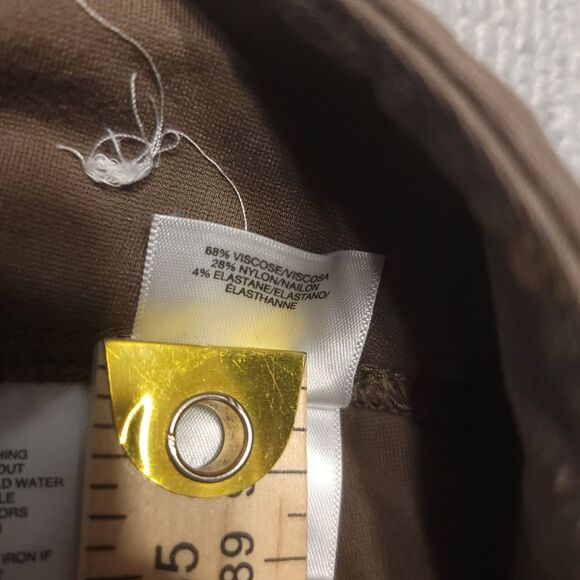 Anne Klein Women's 2  (29x29) Pants Dress Brown Pleated Stretch Trousers Career - Picture 11 of 12